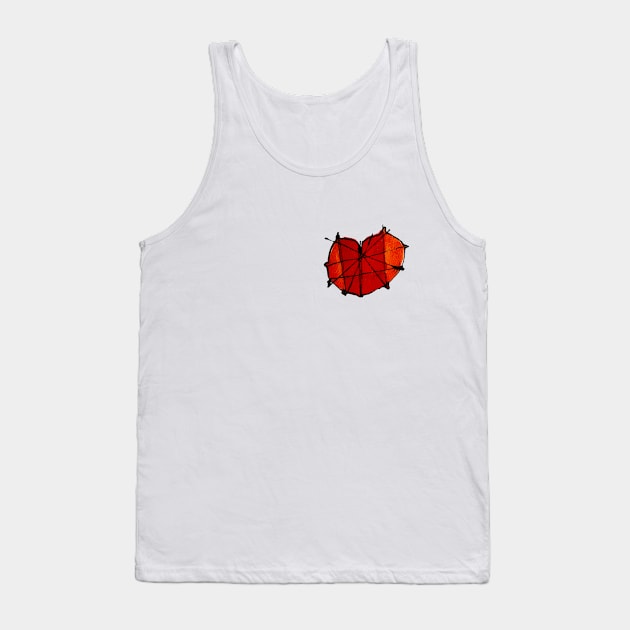 Red heart web Tank Top by Mzerart